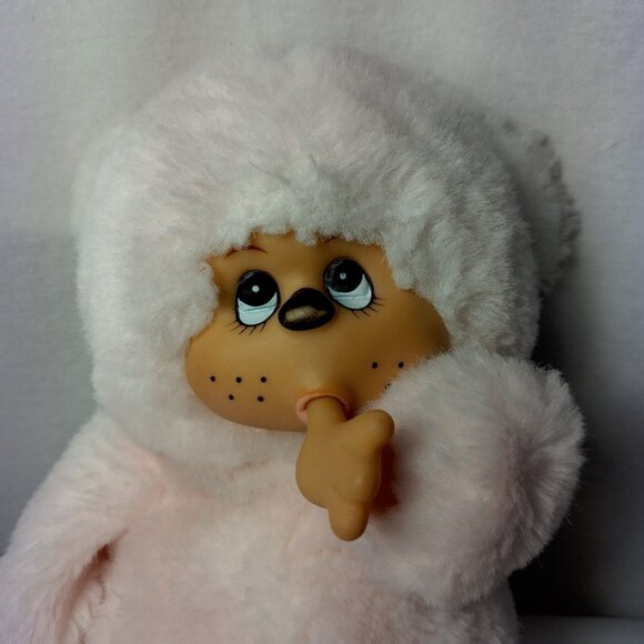 Vintage Pink Monkey Thumbsucker Stuffed Animal Plush Toy 1992 Freckles 10" - Picture 4 of 16